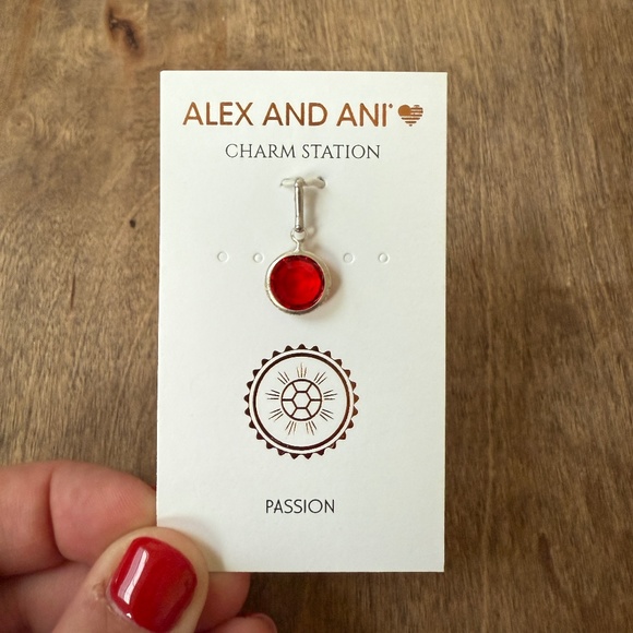 NWT Alex and Ani July Light Siam Swarovski Crystal Birthstone Charm Station - Picture 1 of 2